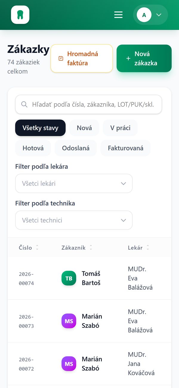 Zoznam zákaziek na telefóne